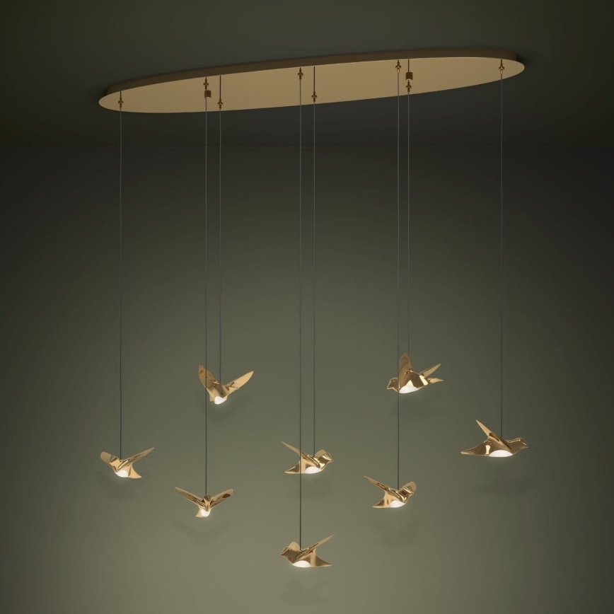 Eglo - LED Stmievateľný luster na lanku 8xLED/4,2W/230V 3000K zlatá