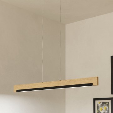 Eglo - LED Stmievateľný luster na lanku LED/25,5W/230V 3000K čierna/béžová