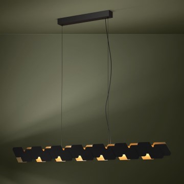 Eglo - LED Stmievateľný luster na lanku LED/44W/230V 3000K čierna/zlatá