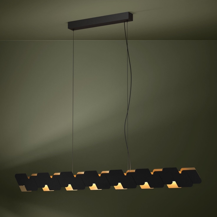 Eglo - LED Stmievateľný luster na lanku LED/44W/230V 3000K čierna/zlatá