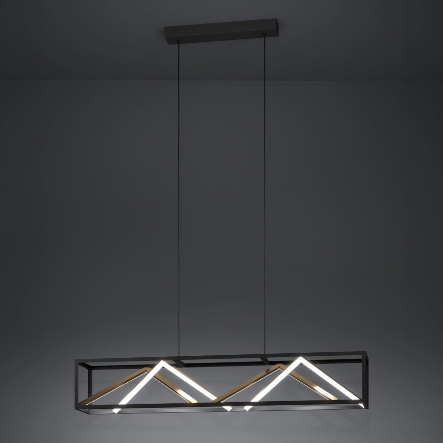 Eglo - LED Stmievateľný luster na lanku LED/46W/230V 2700-6500K čierna/zlatá + diaľkové ovládanie