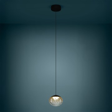 Eglo - LED stmievateľný luster na lanku LED/5,8W/230V 2200-6500K béžová/dymová + diaľkové ovládanie