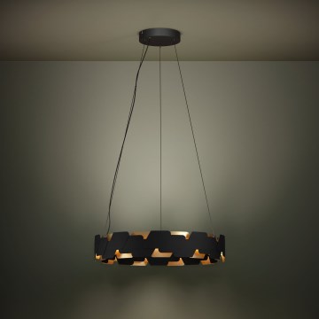 Eglo - LED Stmievateľný luster na lanku LED/72W/230V 3000K čierna/zlatá