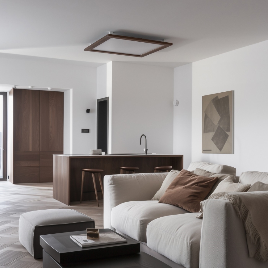 Eglo - LED Stmievateľný panel SALOBRENA-TW WOOD LED/32,5W/230V 2700-6500K 64x64 cm tmavohnedá + diaľkové ovládanie