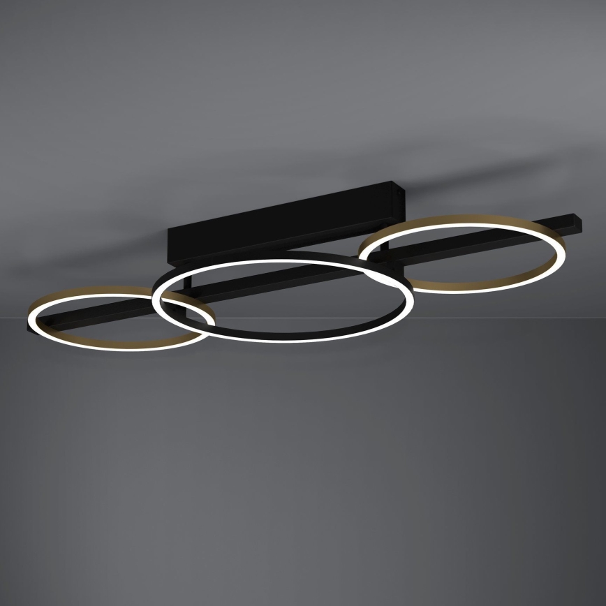 Eglo - LED Stmievateľný prisadený luster 2xLED/12,5W/230V + LED/15,5W 3000K čierna