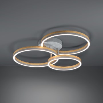 Eglo - LED Stmievateľný prisadený luster LED/12,5W/230V + 2xLED/15,5W 3000K šedá/dub