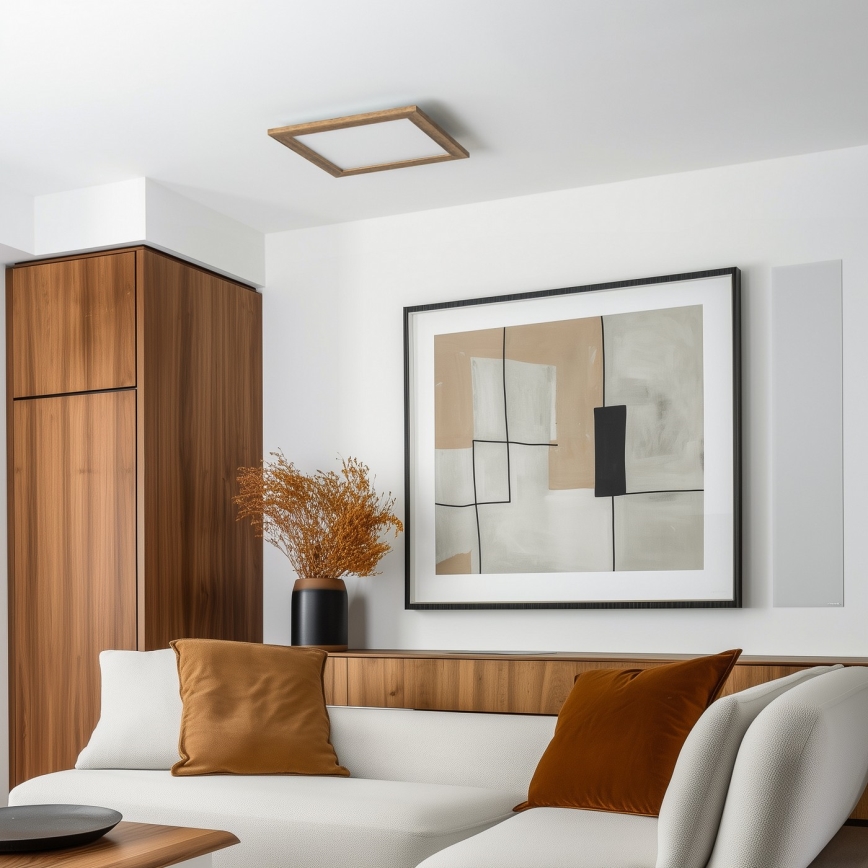 Eglo - LED Stmievateľný prisadený panel SALOBRENA 2 WOOD LED/25W/230V 4000K 49,5x49,5 cm hnedá