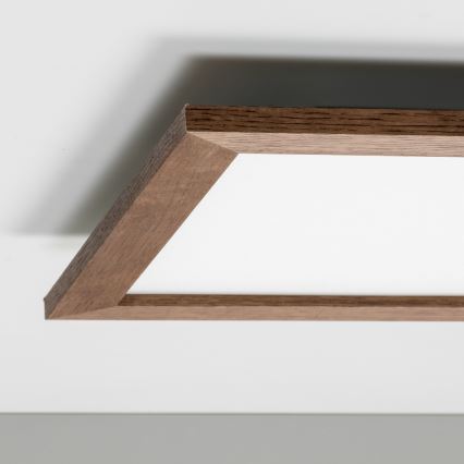 Eglo - LED Stmievateľný prisadený panel SALOBRENA 2 WOOD LED/25W/230V 4000K 49,5x49,5 cm tmavohnedá