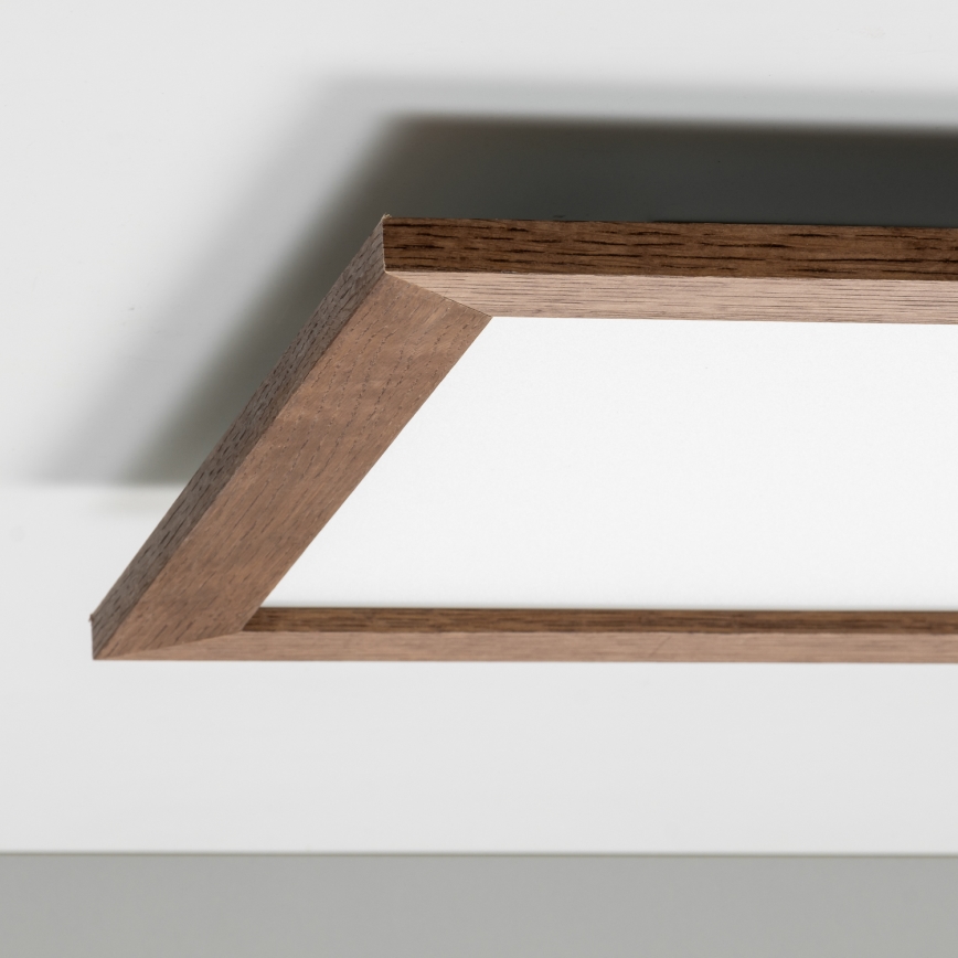 Eglo - LED Stmievateľný prisadený panel SALOBRENA 2 WOOD LED/25W/230V 4000K 49,5x49,5 cm tmavohnedá