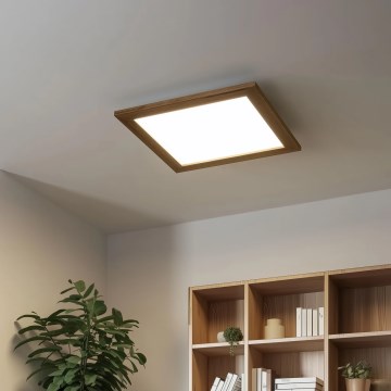 Eglo - LED Stmievateľný prisadený panel SALOBRENA 2 WOOD LED/25W/230V 4000K 49,5x49,5 cm hnedá