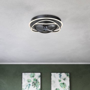 Eglo - LED Stmievateľný stropný ventilátor 4xLED/9W/230V 2700-6500K priemer 50 cm čierny + diaľkové ovládanie