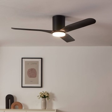 Eglo - LED Stmievateľný stropný ventilátor LED/17W/230V 3000/4000/5000K pr. 132 cm čierny + diaľkové ovládanie