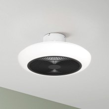 Eglo - LED Stmievateľný stropný ventilátor LED/25,5W/230V biela/čierna + diaľkové ovládanie