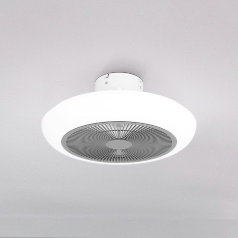 Eglo - LED Stmievateľný stropný ventilátor LED/25,5W/230V biela/šedá + diaľkové ovládanie