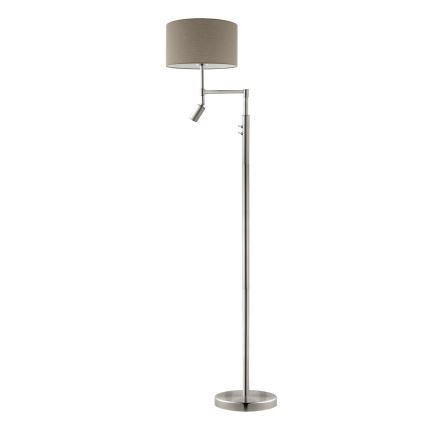 Eglo - LED stojacia lampa TUNJA 1xE27/60W/230V + LED/2,1W priemer 38 cm matný chróm/taupe