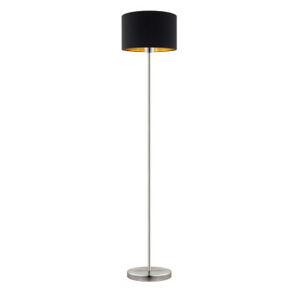 Eglo - LED  Stojacia lampa TUNJA 1xE27/60W/230V matný chróm/čierna
