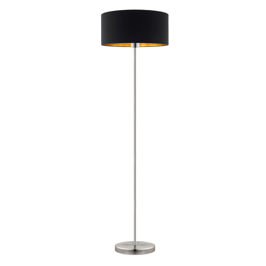 Eglo - LED Stojacia lampa TUNJA 1xE27/60W/230V matný chróm/čierna
