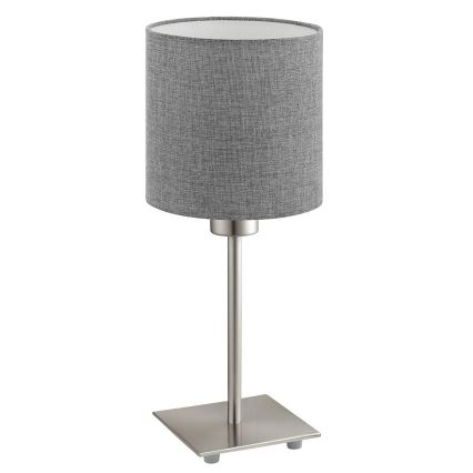Eglo - LED  Stolná lampa TUNJA 1xE27/60W/230V 26,5 cm matný chróm/šedá