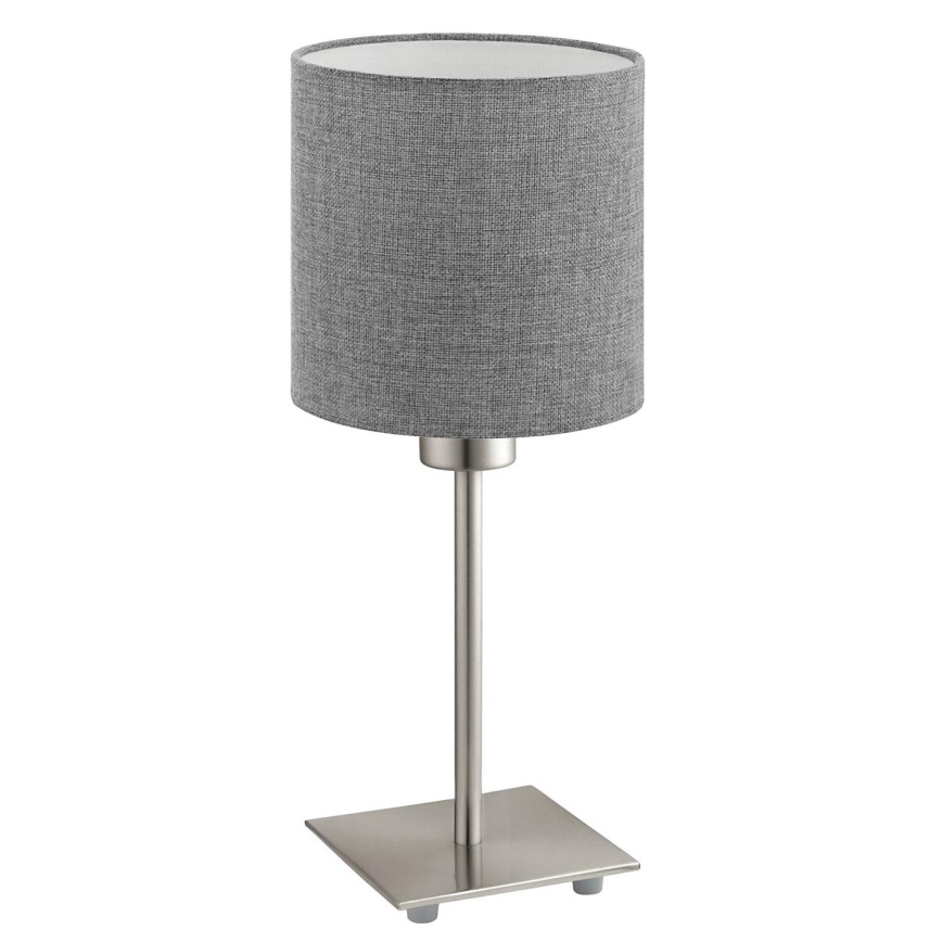 Eglo - LED  Stolná lampa TUNJA 1xE27/60W/230V 26,5 cm matný chróm/šedá