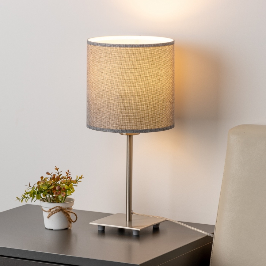 Eglo - LED  Stolná lampa TUNJA 1xE27/60W/230V 26,5 cm matný chróm/šedá