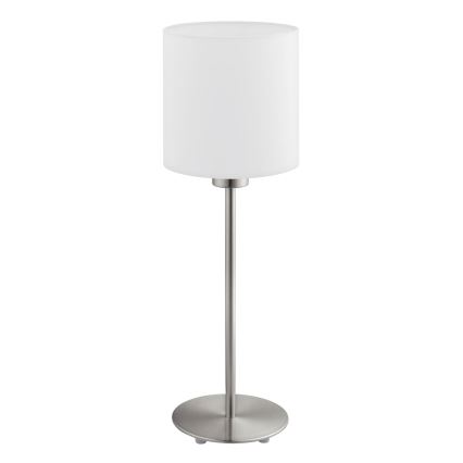 Eglo - LED  Stolná lampa TUNJA 1xE27/60W/230V 38,5 cm matný chróm/biela