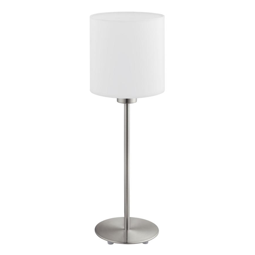 Eglo - LED  Stolná lampa TUNJA 1xE27/60W/230V 38,5 cm matný chróm/biela
