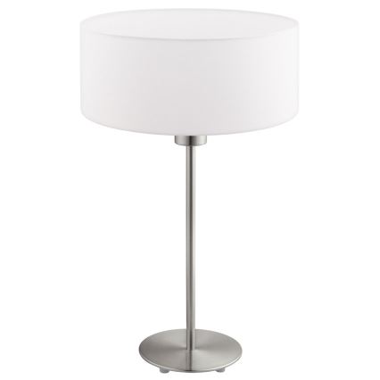 Eglo - LED  Stolná lampa TUNJA 1xE27/60W/230V 38,5 cm matný chróm/biela