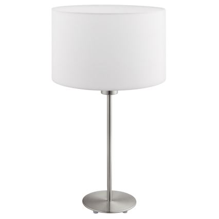 Eglo - LED  Stolná lampa TUNJA 1xE27/60W/230V 38,5 cm matný chróm/biela