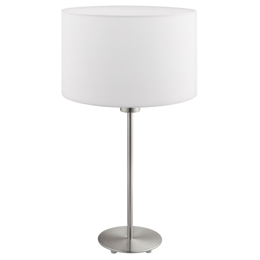 Eglo - LED  Stolná lampa TUNJA 1xE27/60W/230V 38,5 cm matný chróm/biela