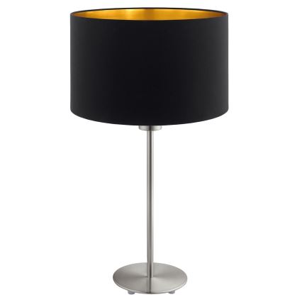 Eglo - LED  Stolná lampa TUNJA 1xE27/60W/230V 38,5 cm matný chróm/čierna
