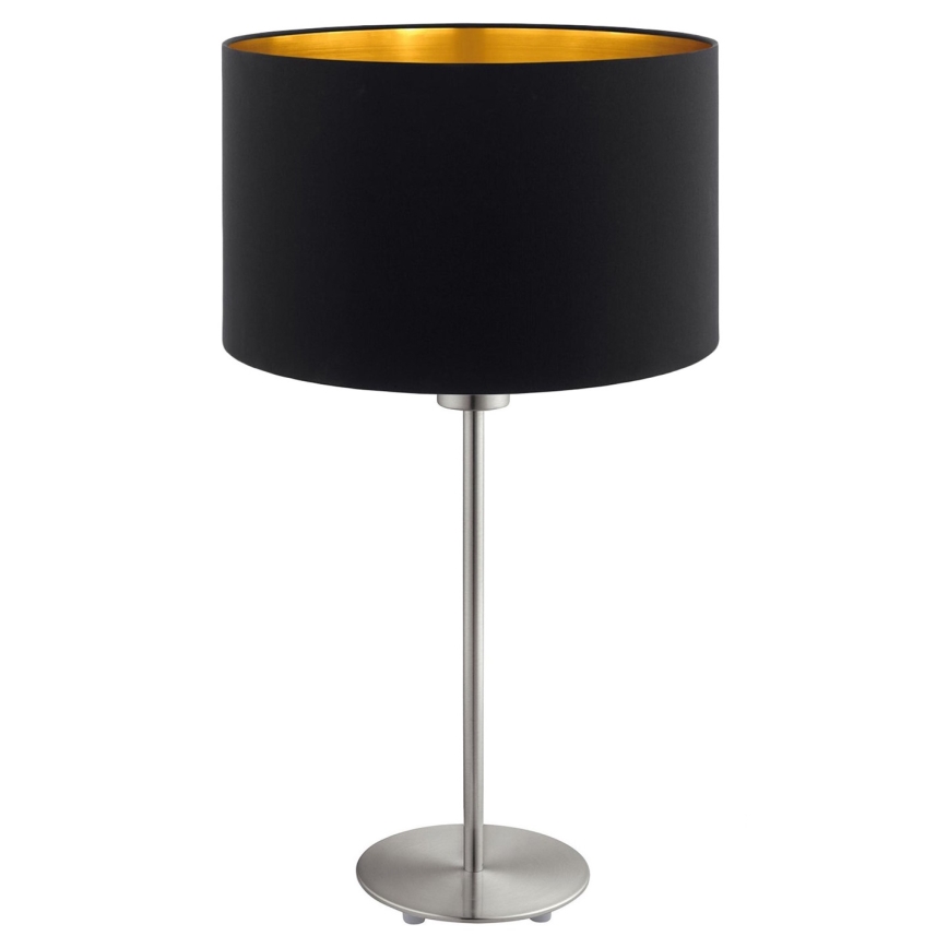 Eglo - LED  Stolná lampa TUNJA 1xE27/60W/230V 38,5 cm matný chróm/čierna