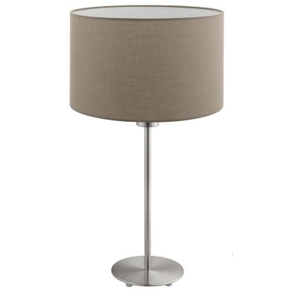 Eglo - LED  Stolná lampa TUNJA 1xE27/60W/230V 38,5 cm matný chróm/taupe