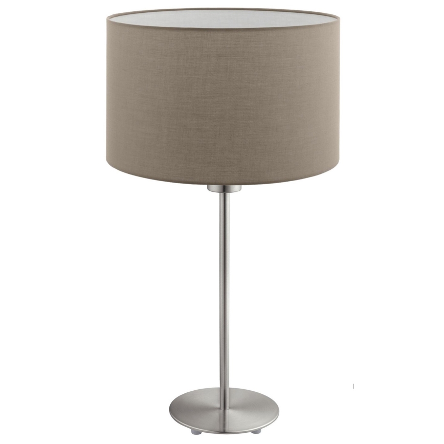 Eglo - LED  Stolná lampa TUNJA 1xE27/60W/230V 38,5 cm matný chróm/taupe