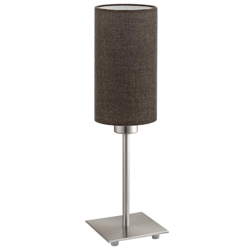 Eglo - LED Stolová lampa TUNJA 1xE27/60W/230V 26,5 cm matný chróm/hnedá