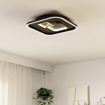 Eglo - LED Stropné svietidlo 1xLED/16,2W/230V + 1xLED/9,2W 38x38 cm čierna/zlatá