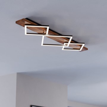 Eglo - LED stropné svietidlo 2xLED/13W/230V + LED/16W čierna/hnedá