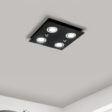 Eglo - LED Stropné svietidlo 4xGU10/2,8W/230V 3000K čierna