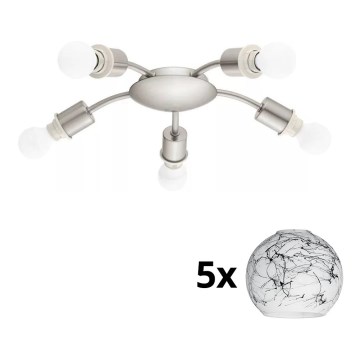 Eglo - LED Stropné svietidlo MY CHOICE 5xE14/4W/230V  matný chróm/biela/čierna