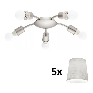 Eglo - LED Stropné svietidlo MY CHOICE 5xE14/4W/230V  matný chróm/krémová