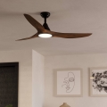 Eglo - LED stropný ventilátor LED/19W/230V 3000/4000/5000K pr. 132 cm hnedý + diaľkové ovládanie