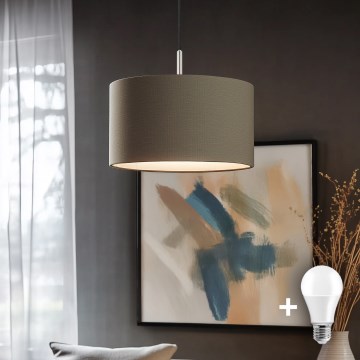 Eglo - LED Závesný luster na lanku TUNJA 1xE27/60W/230V taupe
