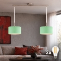 Eglo - LED závesný luster na lanku TUNJA 2xE27/60W/230V matný chróm/zelená