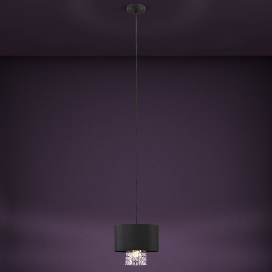 Eglo - Luster na lanku 1xE27/40W/230V čierna