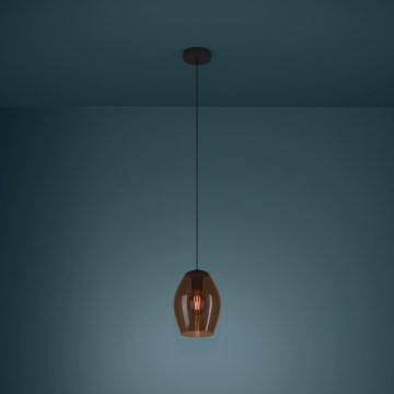 Eglo - Luster na lanku 1xE27/40W/230V hnedá