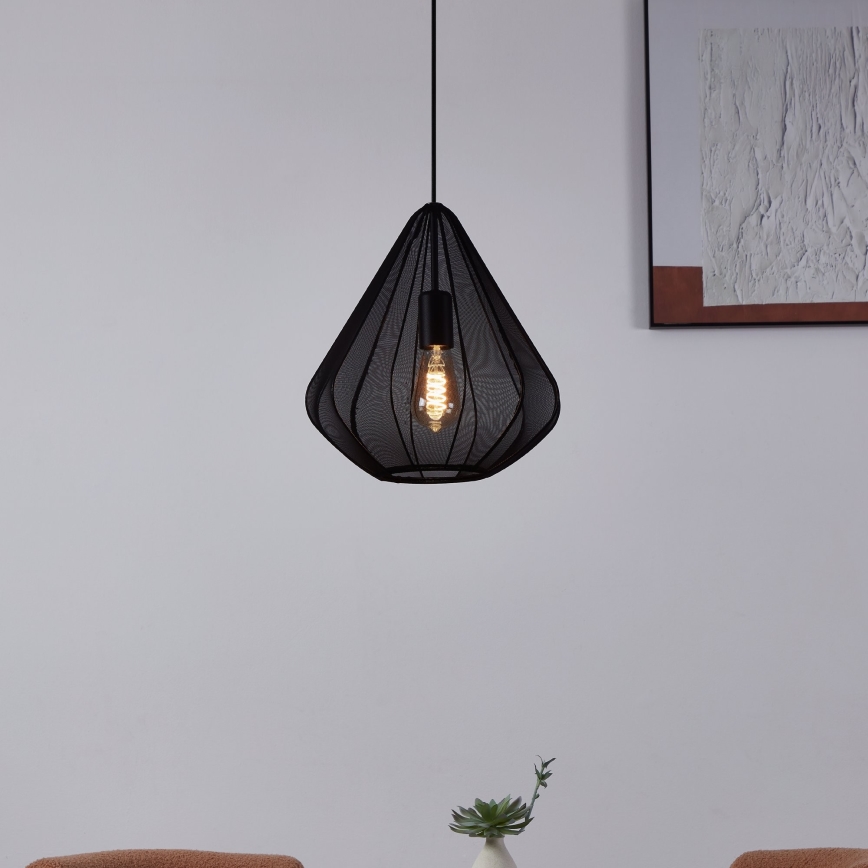 Eglo - Luster na lanku 1xE27/40W/230V pr. 33,5 cm čierna