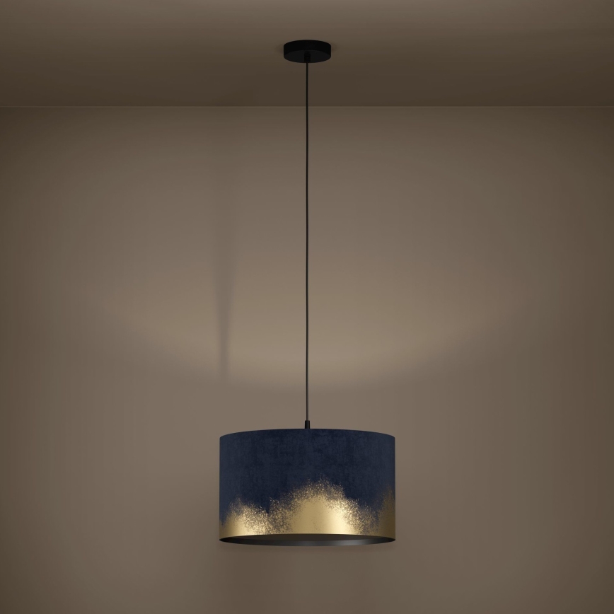 Eglo - Luster na lanku 1xE27/40W/230V pr. 38 cm modrá/zlatá