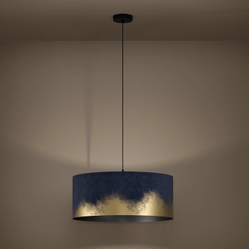 Eglo - Luster na lanku 1xE27/40W/230V pr. 53 cm modrá/zlatá