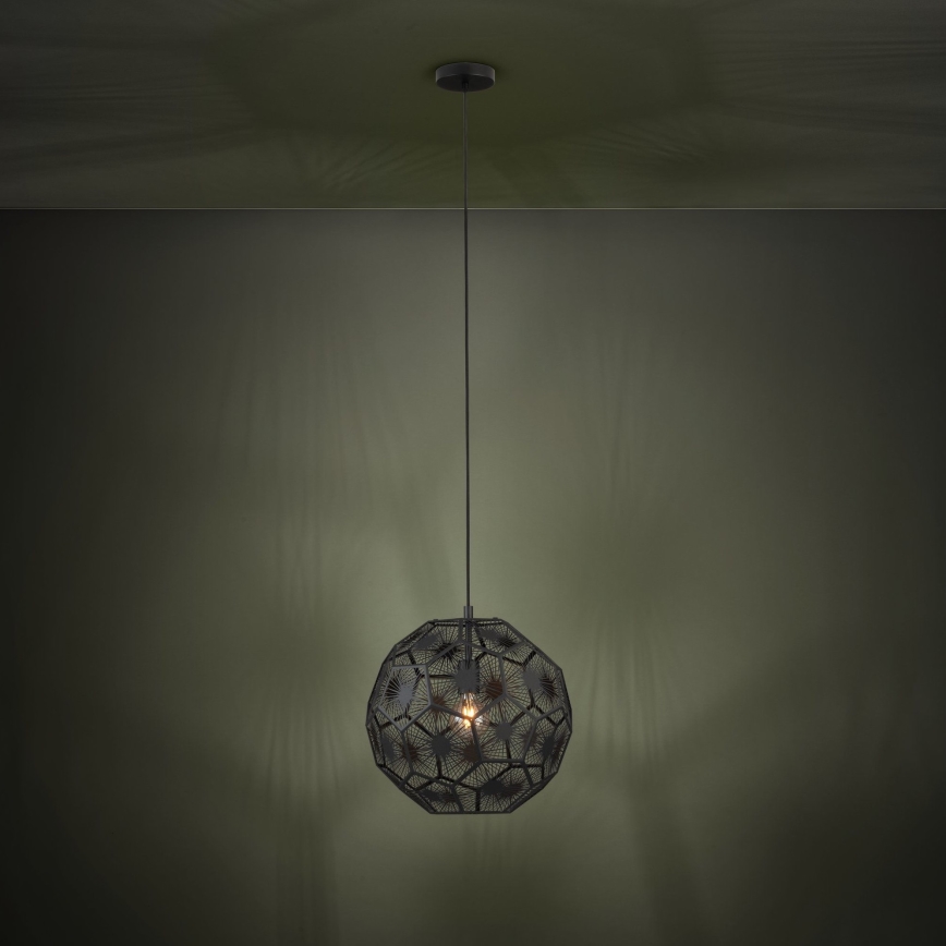 Eglo - Luster na lanku 1xE27/60W/230V pr. 41 cm čierna