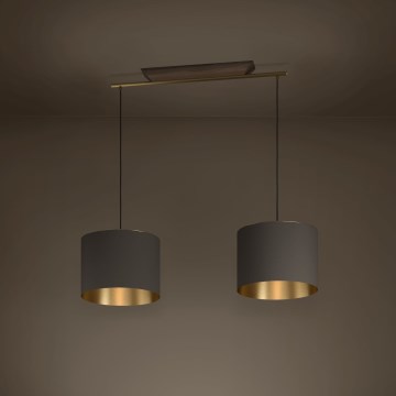 Eglo - Luster na lanku 2xE27/40W/230V hnedá/zlatá