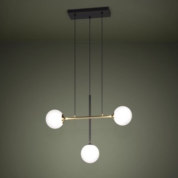 Eglo - Luster na lanku 3xE14/40W/230V zlatá/čierna